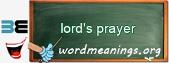 WordMeaning blackboard for lord's prayer